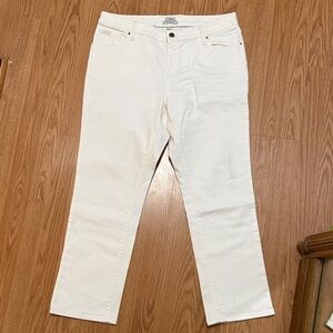 L.L. Bean Women's Cream Straight Leg Jeans